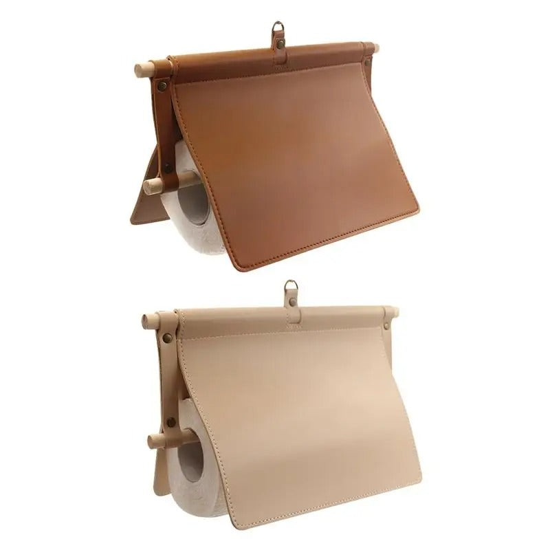 Camping Tissue Storage Box - Outdoor Household Leather Storage Bag for Dining and Travelling - Delicate Leather