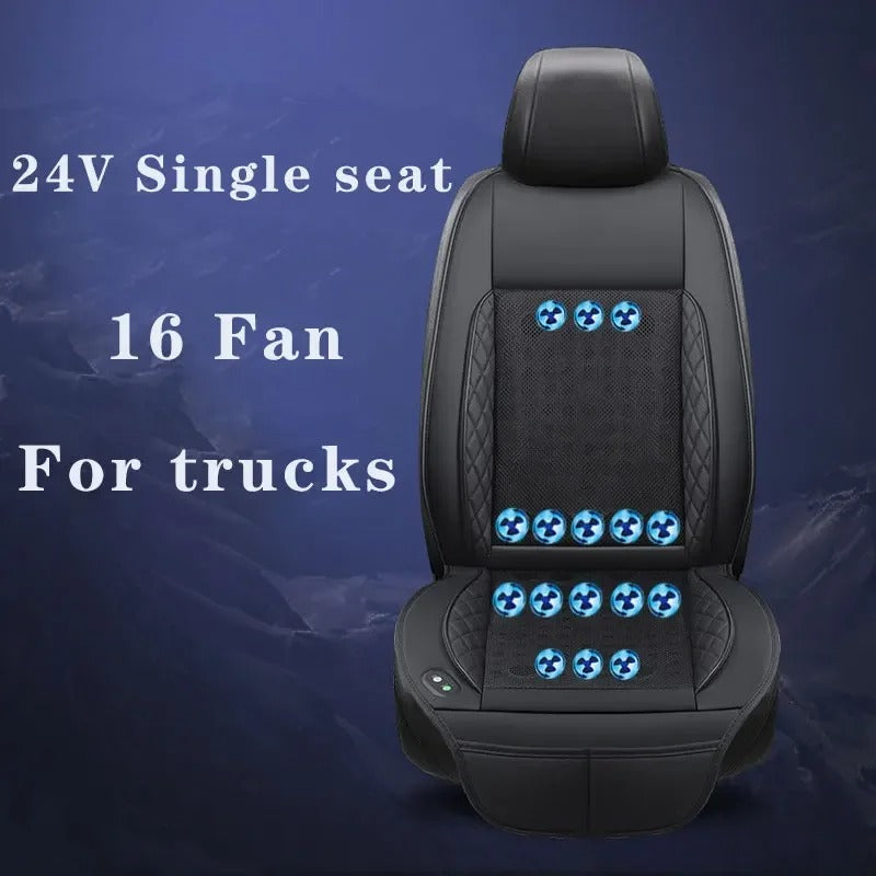 12V/24V Ventilated Massage Car Seat Cushion – Cooling and Air Circulation Pad for Summer Use - Delicate Leather