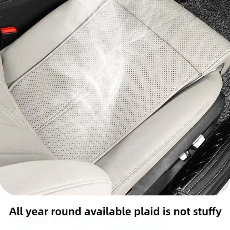 Driver Car Seat Extender - Leather Leg Support Cushion for Long Distance Driving - Memory Foam Knee Pad for Car, Truck, and Home Use - Delicate Leather