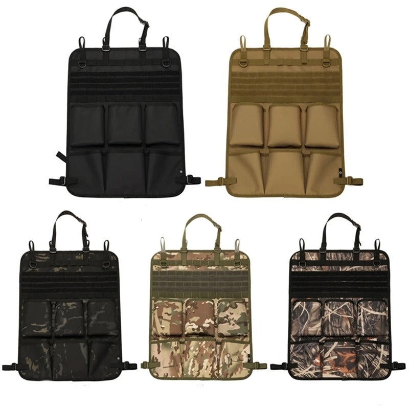 Car Organizer Seat Back Storage Bag - Multifunction Tactical Camo Hanging Bags, Interior Accessories - Delicate Leather