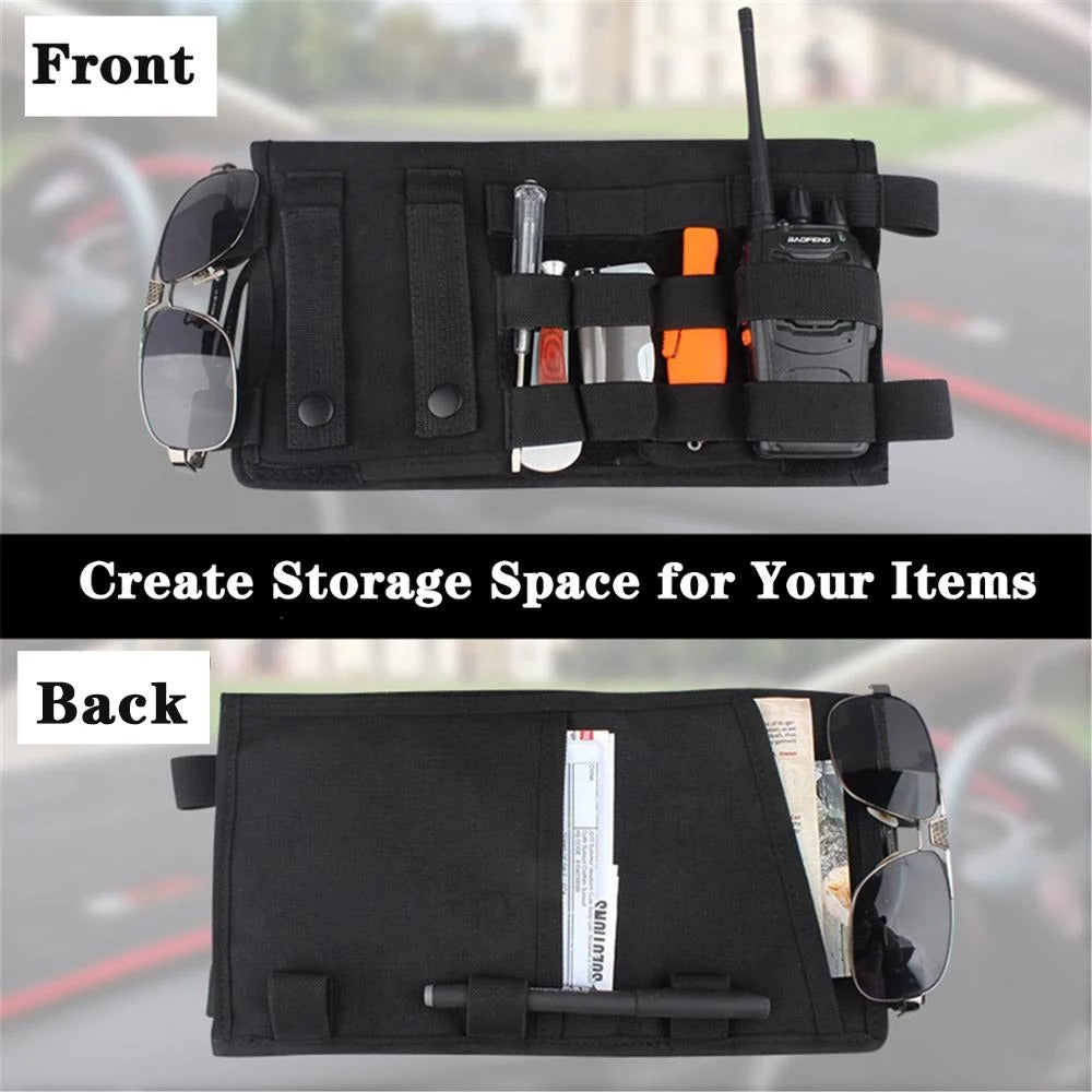Top Roof Sun Visor Storage Bag - Sunshade Holder Organizer for Car Accessories - Delicate Leather