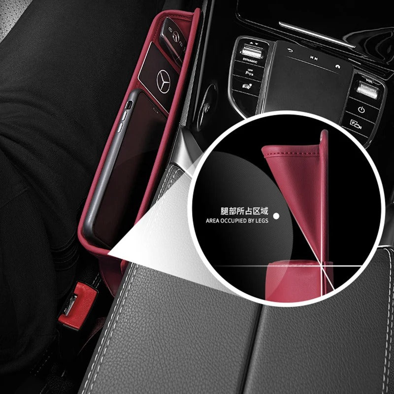 Leather Car Seat Gap Slot Storage Box Drop Stop Plug Filler Crevice Phone Holder Organizer Interior Decoration Accessories - Delicate Leather