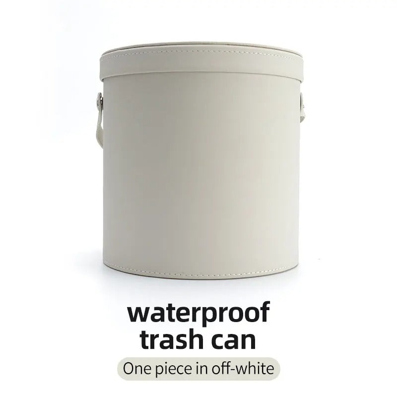 Waterproof Car Trash Can Organizer – Portable Round Waste Basket with Lid, Gift For Mother's Day 2025
