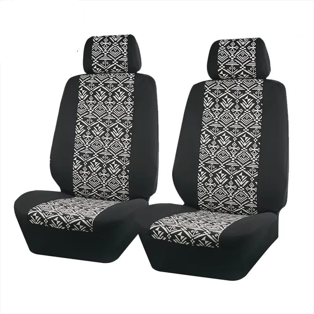 Universal 9-Piece Car Seat Covers – Polyester Fabric with 3-Zipper Design for Cars, SUVs, Trucks & Vans - Delicate Leather