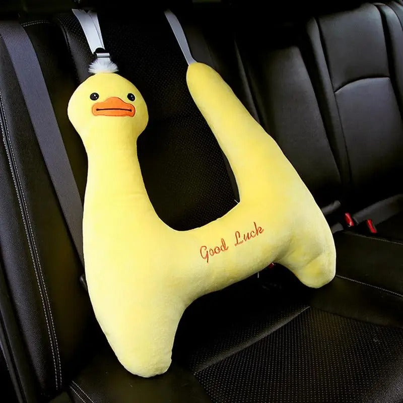 Pink Unicorn Kid and Adult Car Sleeping Neck Head Support H-Shape Travel Pillow Cushion, Car Seat Safety Neck Pillow for Child and Women - Delicate Leather