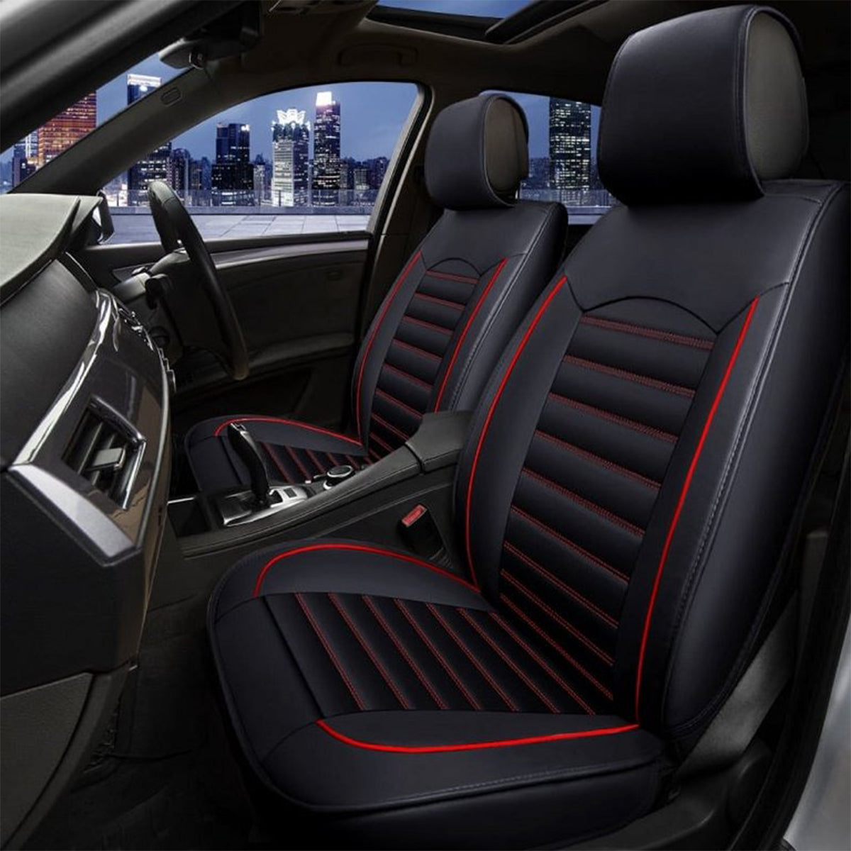 Full Set Car Seat Covers – Leather Front Split and Rear Bench Cushion for Complete Interior Protection 03 - Delicate Leather
