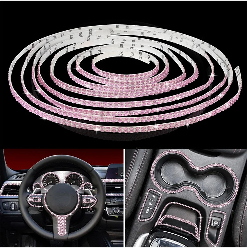 5M Bling Car Trim | Self-Adhesive Rhinestone Stickers for Car Interior & Exterior Decoration, Gift For Mother's Day 2025