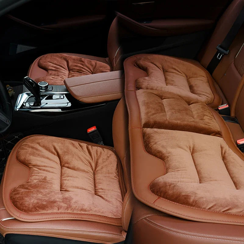 Flannel Car Seat Cover Front Rear Seats Cushion Protector Mat Pad Universal, Custom For Cars, Seat Cushion for Car - Delicate Leather