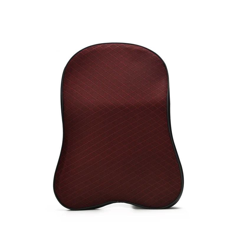 Premium Memory Foam Car Lumbar and Neck Pillow Car Seat Neck Pillow Waist Cushion for Neck Pain and Headrest Support - Delicate Leather
