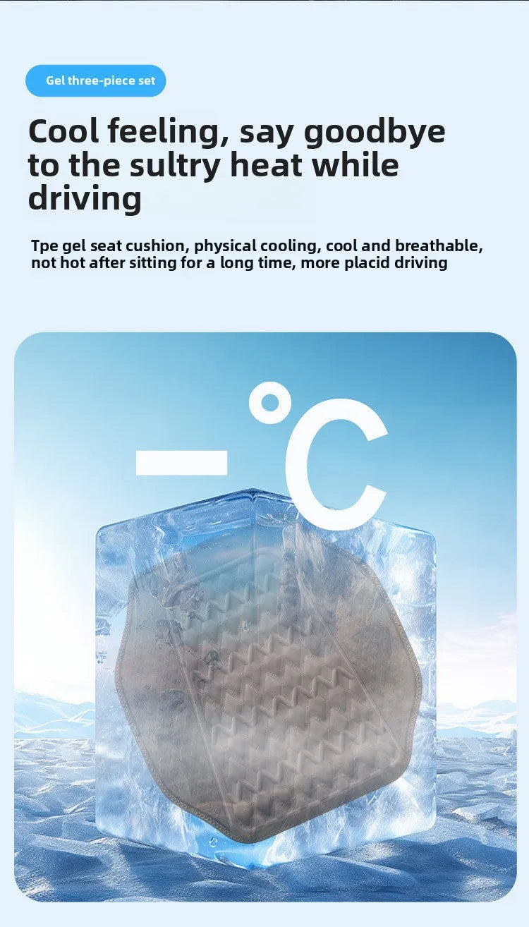 Gel Car Seat Cushion – Breathable Ventilated Non-Slip Universal Seat Pad - Delicate Leather