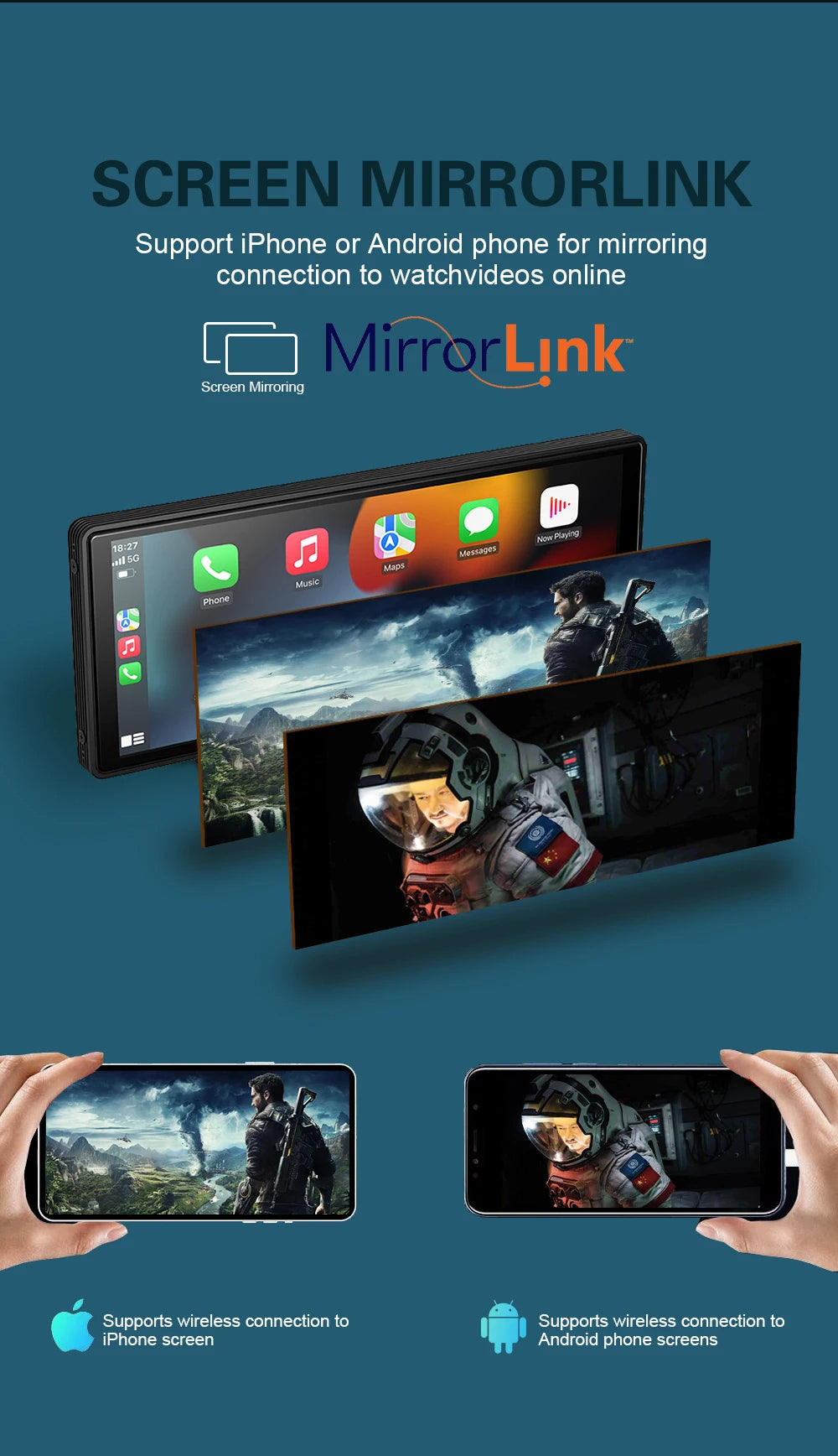 Universal 10.26 Inch Car Radio – Wireless CarPlay & Android Auto, WIFI Multimedia MP5 Player for Apple & Android 20 - Delicate Leather