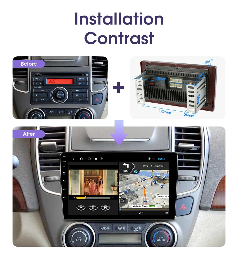 Universal 2Din Android 12 Car Radio – 9"/10" Head Unit with CarPlay, GPS Navigation, and Multimedia 24 - Delicate Leather