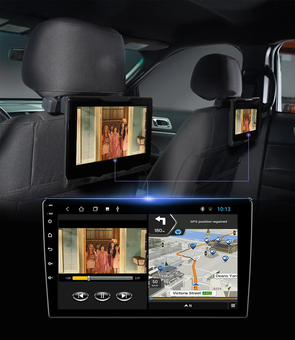 Universal 2Din Android 12 Car Radio – 9"/10" Head Unit with CarPlay, GPS Navigation, and Multimedia 24 - Delicate Leather