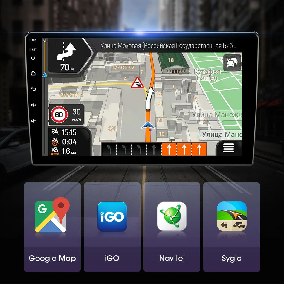 Universal 2Din Android 12 Car Radio – 9"/10" Head Unit with CarPlay, GPS Navigation, and Multimedia 24 - Delicate Leather