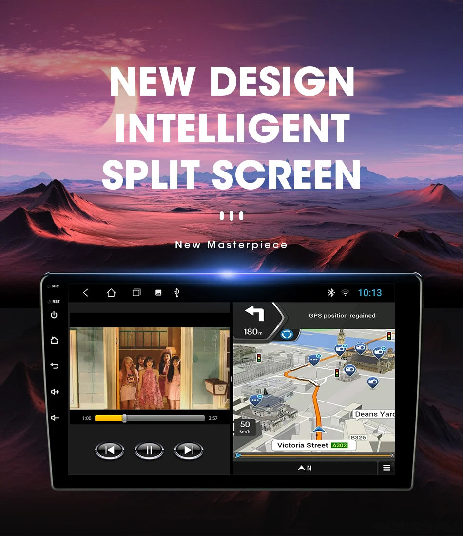 Universal 2Din Android 12 Car Radio – 9"/10" Head Unit with CarPlay, GPS Navigation, and Multimedia 24 - Delicate Leather