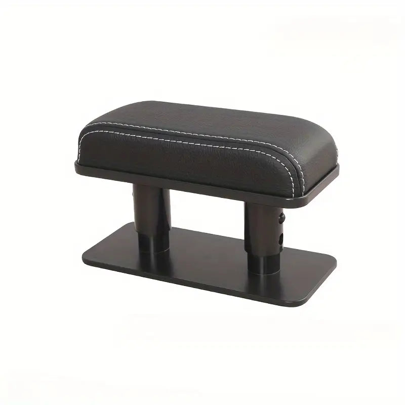 Car Armrest Cushion – PU Leather Adjustable Height Elbow Rest for Left and Right, Center Console Booster for Long-Distance Travel Comfort - Delicate Leather
