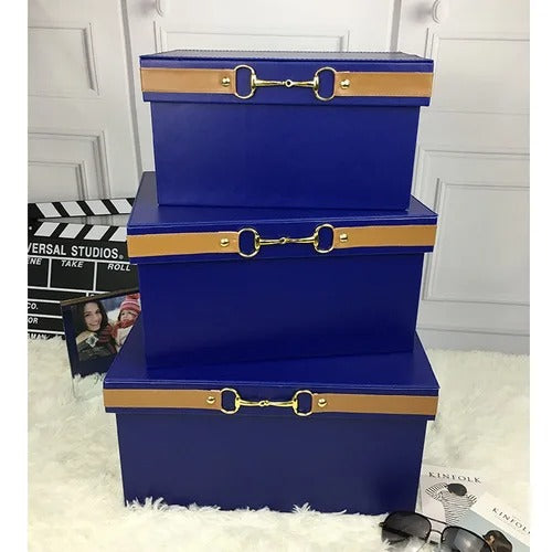 Luxury PU Leather Orange Storage Bins - Delicate Leather