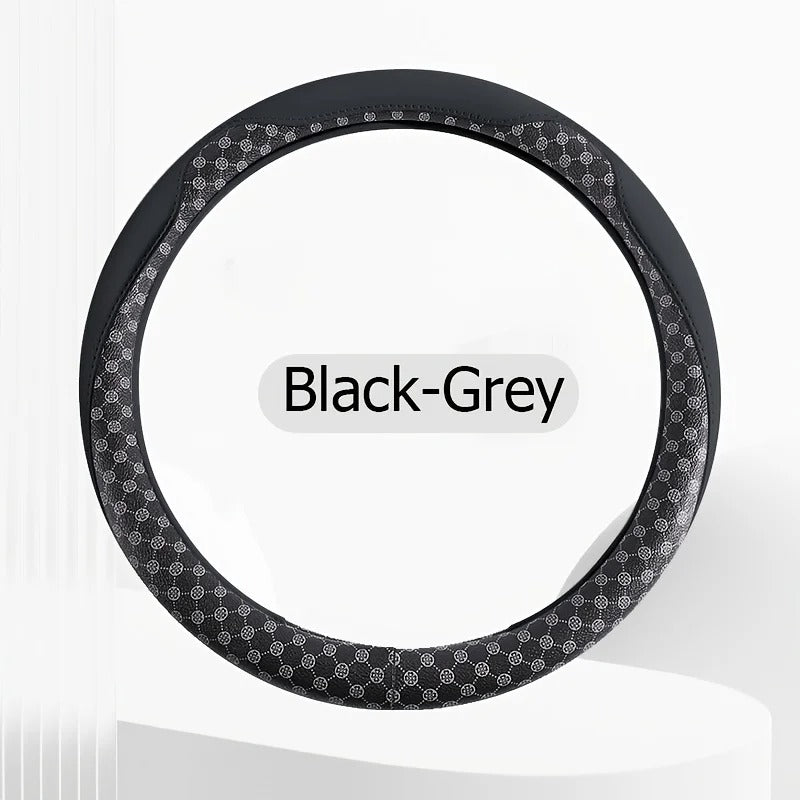 Vintage PU Leather Steering Wheel Cover – Universal All-Season Non-Slip Grip - Delicate Leather
