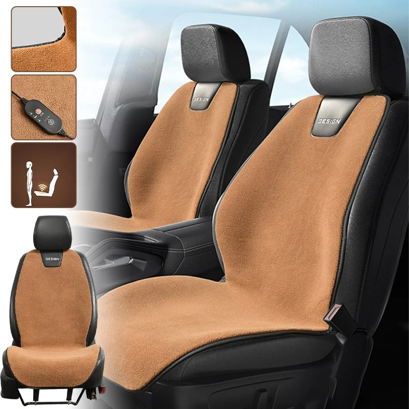 12V Universal Heated Car Seat Cushion – Winter Warmer with 3 Heat Levels, Non-Slip Heating Pad, Imitation Cashmere Fabric 120×45 cm - Delicate Leather