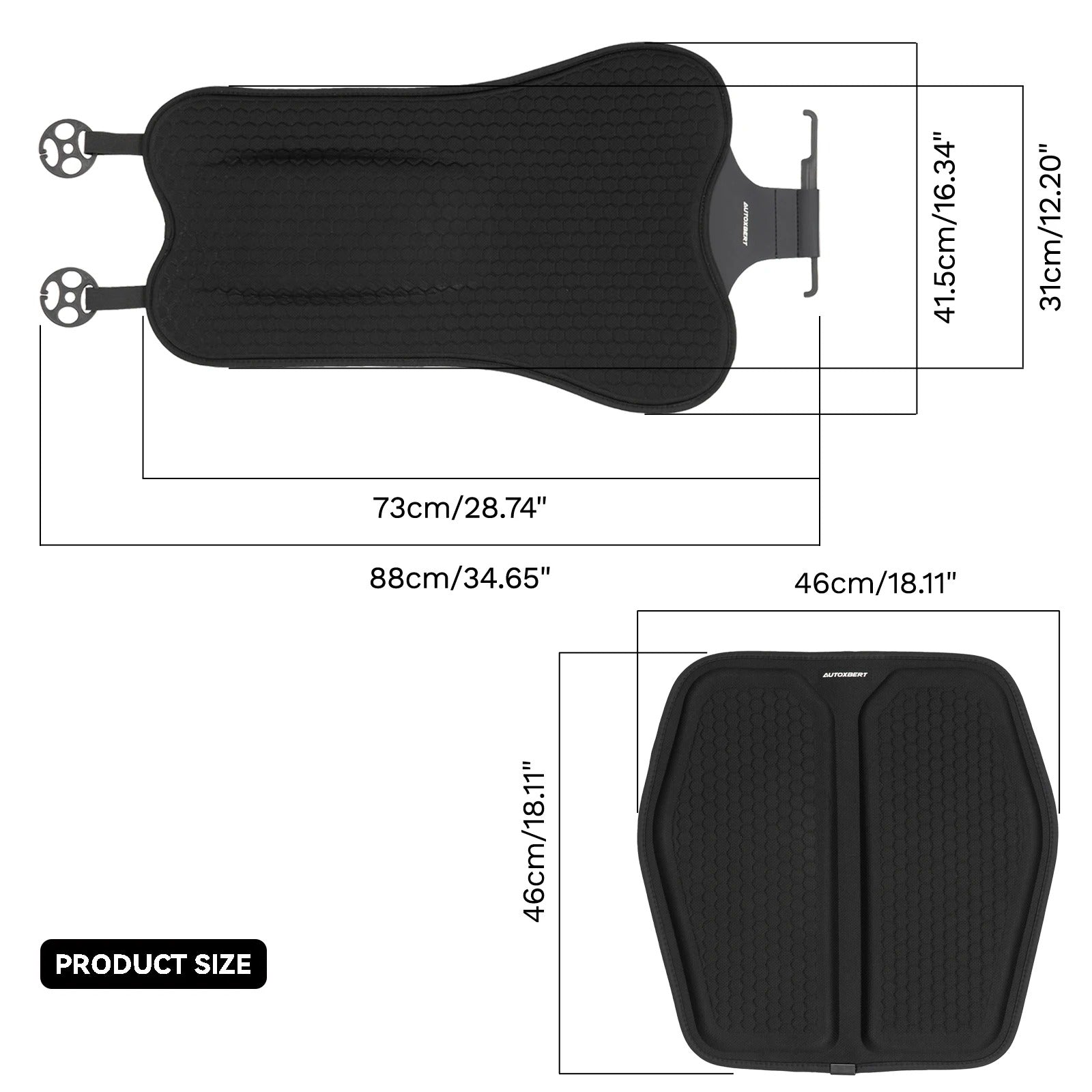 Breathable Gel Seat Cushion for Car & Office - Lumbar Back Support Pillow for Pain Relief - TPE & Polyester Material - Delicate Leather