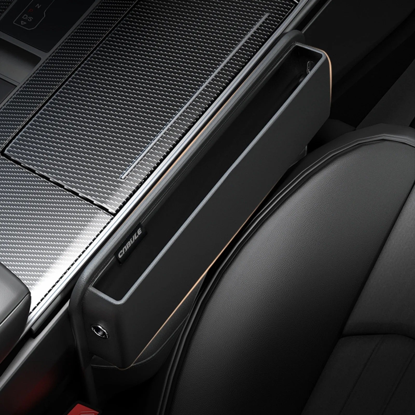 Car Seat Crevice Gaps Storage Box - Seat Organizer Gap Slit Filler Holder for Wallet, Phone, Cigarette - Delicate Leather