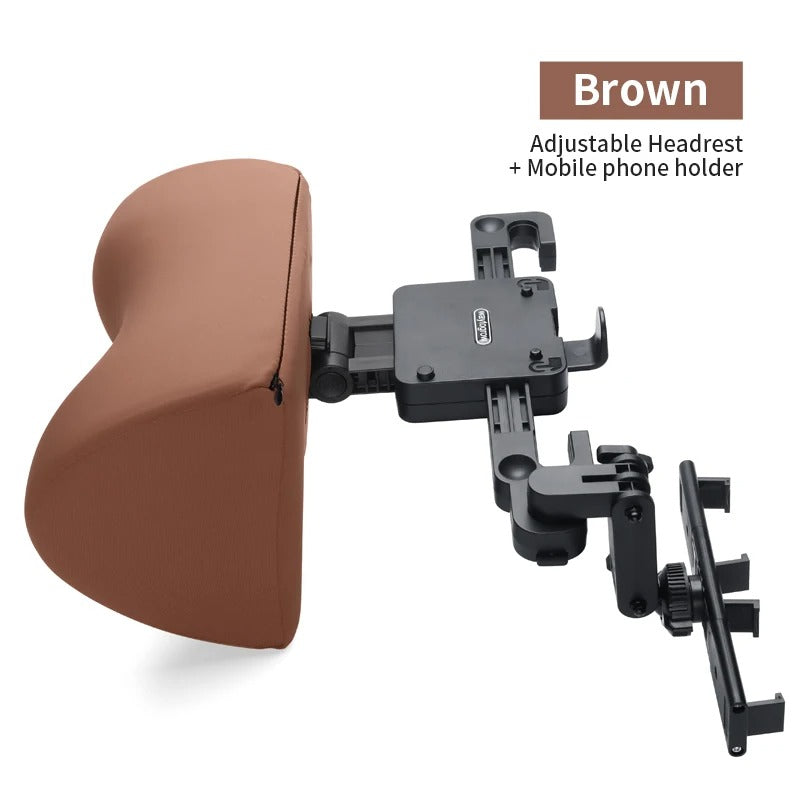 Six-Way Adjustable U-Shaped Memory Cotton Car Headrest - Delicate Leather