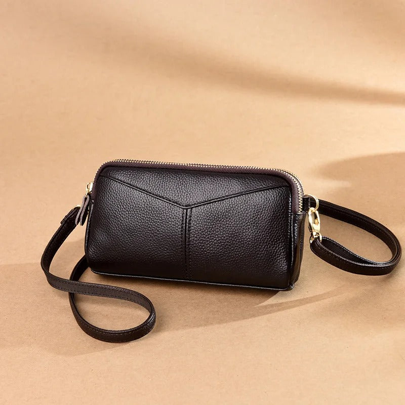 Small Crossbody Bag Sac a Main 100% Genuine Leather Women Tote Shoulder Bag Solid Color Clutch Ladies Bags For 2023 - Delicate Leather