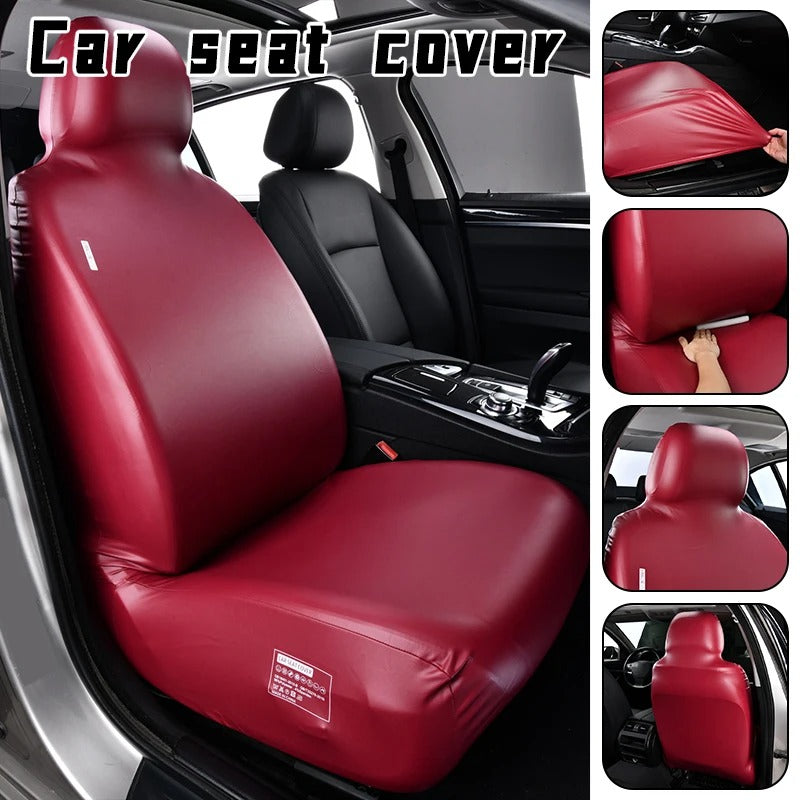 All-Season Universal PU Leather Car Seat Cover – Waterproof Full-Surround Elastic Seat Protector for Sedans, SUVs, and Trucks - Delicate Leather