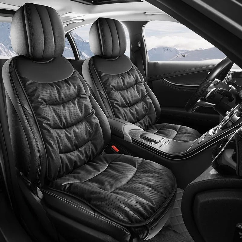 Nappa Leather Car Front Seat Cover – Universal Fit Breathable Protector Cushion for All Seasons - Delicate Leather