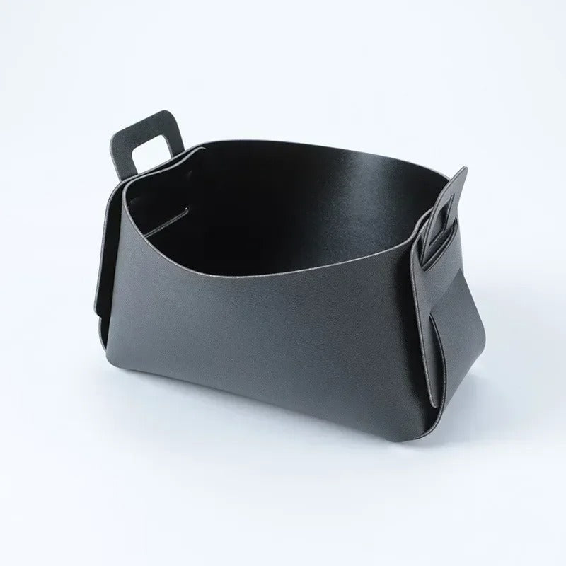 Desktop Large Storage Box - Leather Key Plate, Home Decoration Dice Plate, Key Wallet Coin PU Leather Folding Storage Box - Delicate Leather