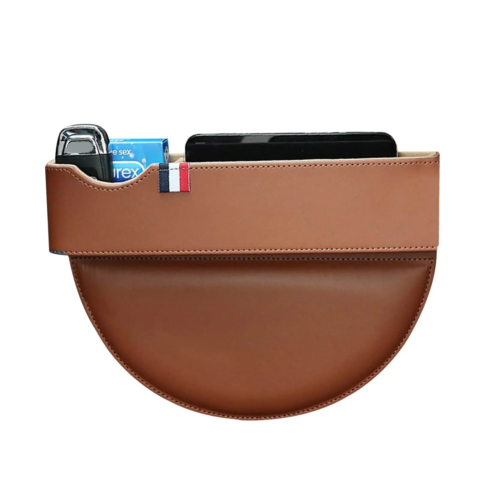 Leather Car Seat Gap Filler Universal Car Seat Gap Pockets Console Organizer Multi-Functional Crevice Storage Box Interior - Delicate Leather