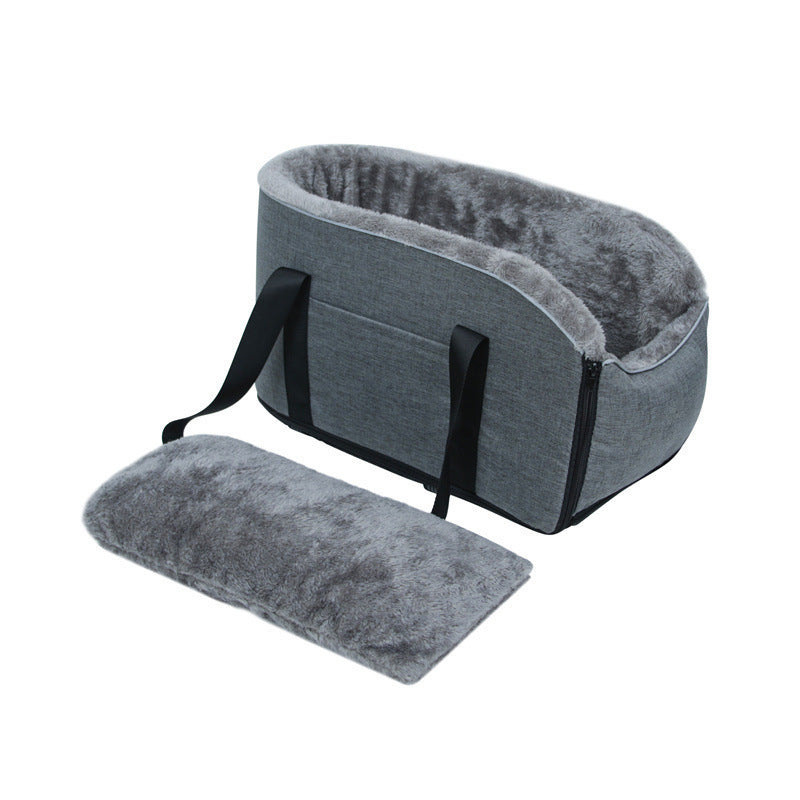 Dog Car Seat Center Console Seat Pet Booster for Small Dogs and Cats - Delicate Leather