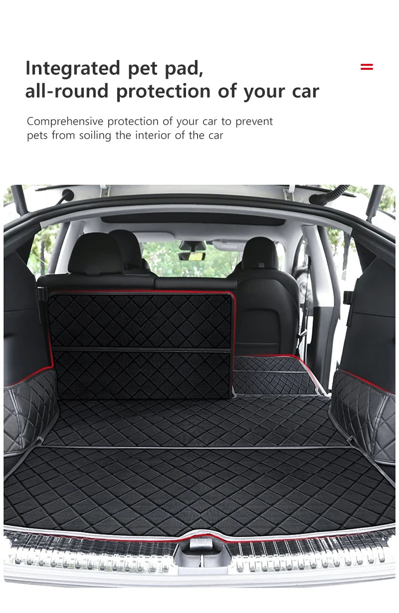 Car Trunk Mats Pet Pad - Dog Rear Trunk Protection Pad Cover, Cargo Liners, Waterproof Tray Mats (2017 to 2024) - Delicate Leather