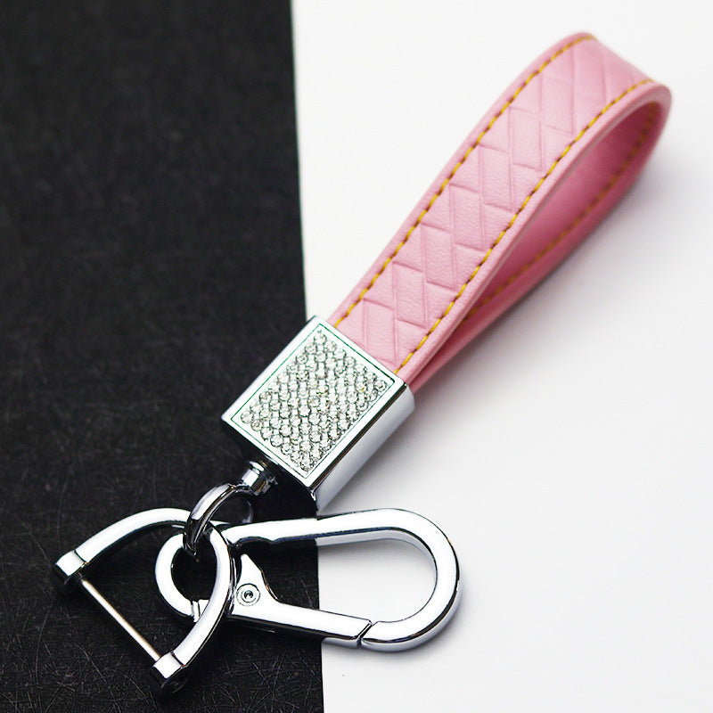 Jewelry Key Ring PU Car Key Ring Chain Holder - Fashion Diamond Car Keychain - Delicate Leather