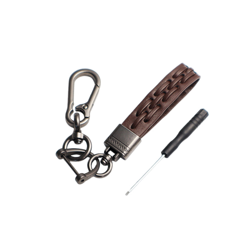 Carabiner Key Chain Clip - Super Fiber Keychain Key Ring Clip with Wristlet for Men and Women - Delicate Leather