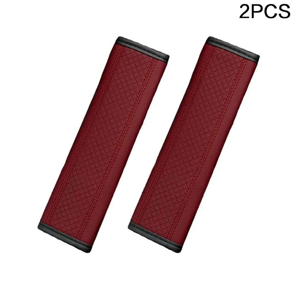 PU Leather Car Seat Belt Shoulder Pad, Breathable Safety Strap Protector for Car Interior Accessories - Delicate Leather