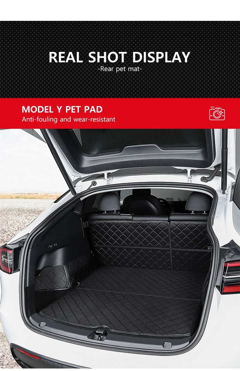 Car Trunk Mats Pet Pad - Dog Rear Trunk Protection Pad Cover, Cargo Liners, Waterproof Tray Mats (2017 to 2024) - Delicate Leather