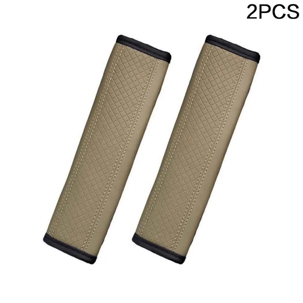 PU Leather Car Seat Belt Shoulder Pad, Breathable Safety Strap Protector for Car Interior Accessories - Delicate Leather