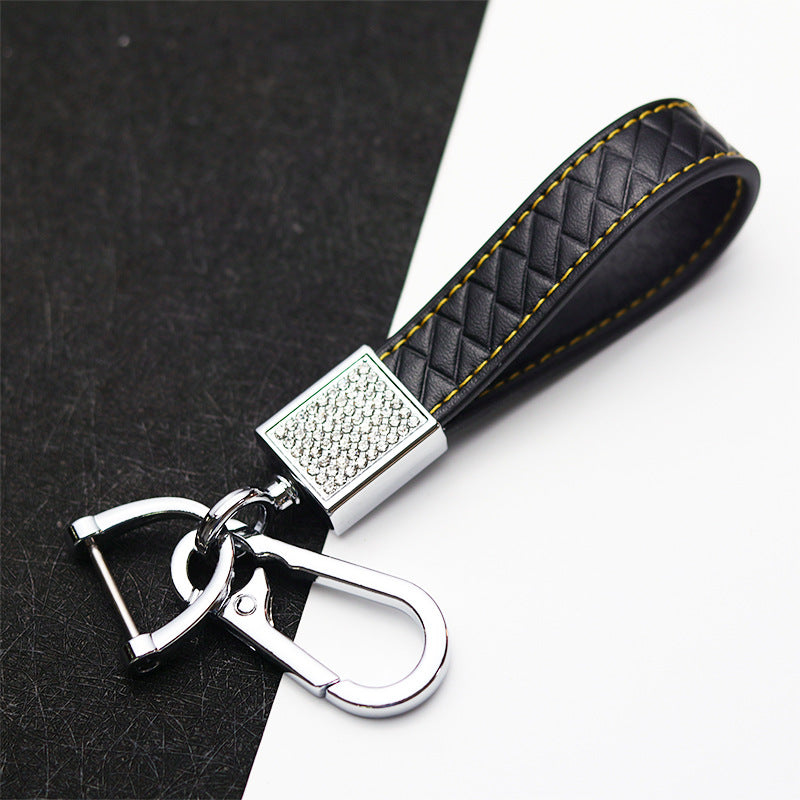 Jewelry Key Ring PU Car Key Ring Chain Holder - Fashion Diamond Car Keychain - Delicate Leather