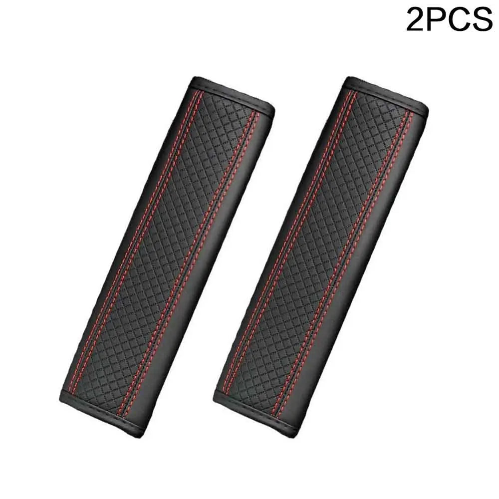 PU Leather Car Seat Belt Shoulder Pad, Breathable Safety Strap Protector for Car Interior Accessories - Delicate Leather