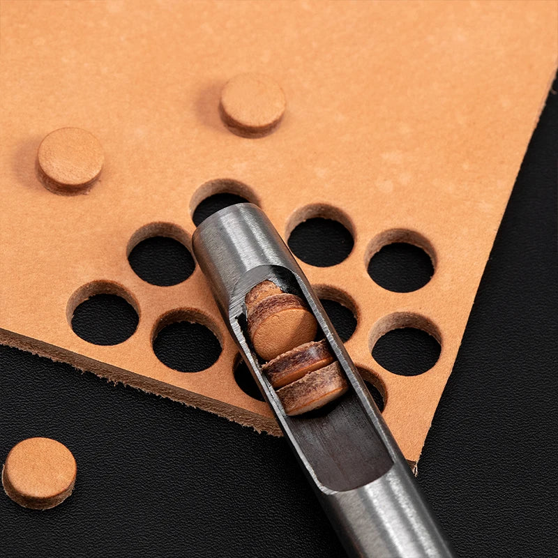 5-15 Pcs Kit Hollow Punch Set - Round Hole Punch Tool for Leather Craft, Fabric, Plastics, Gasket Belt - Delicate Leather