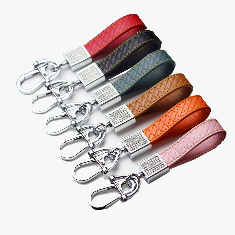 Jewelry Key Ring PU Car Key Ring Chain Holder - Fashion Diamond Car Keychain - Delicate Leather