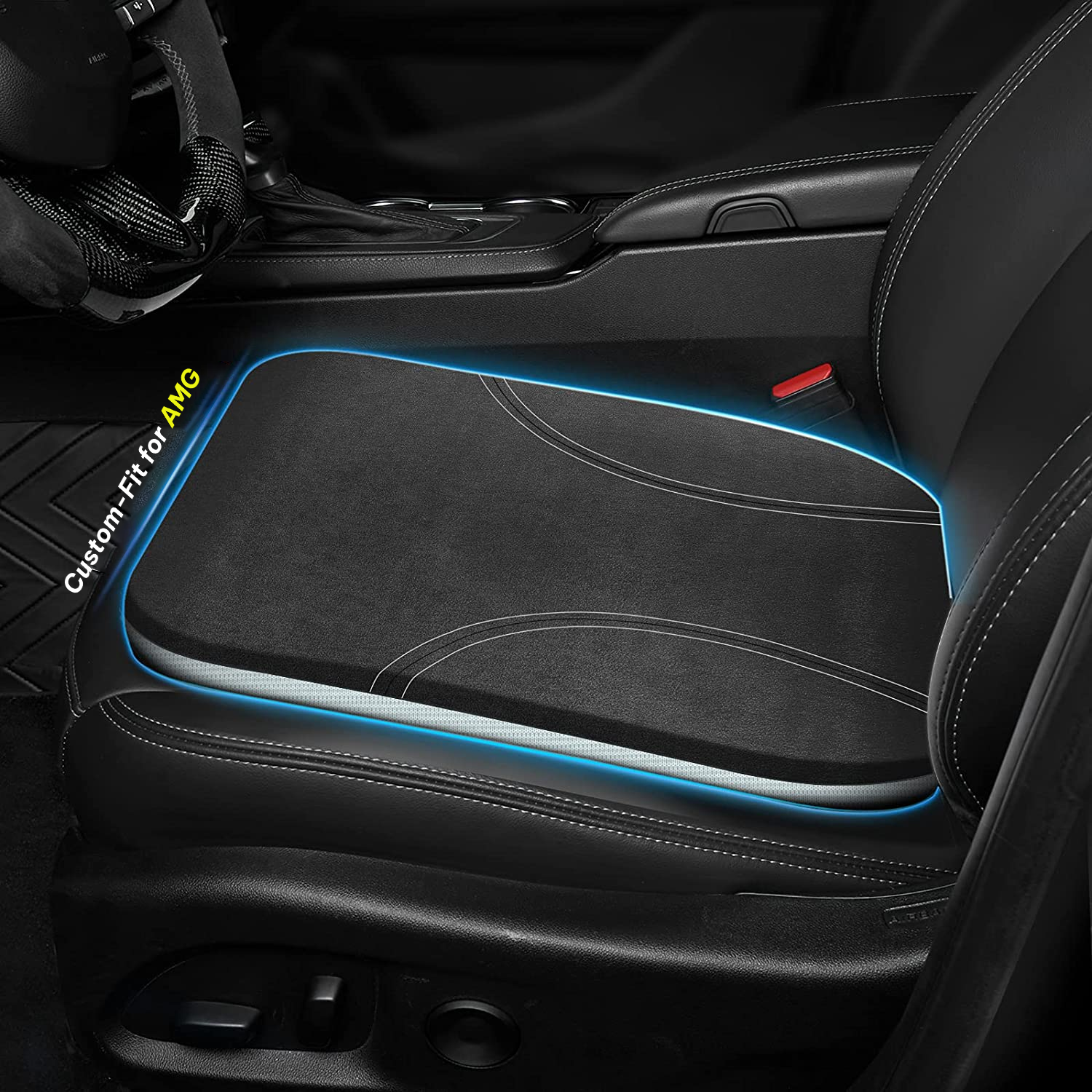 Car Seat Cushion, Custom Fit For Mercedes AMG, Car Memory Foam Seat Cushion, Heightening Seat Cushion, Seat Cushion for Car and Office Chair DLLM224 - Delicate Leather
