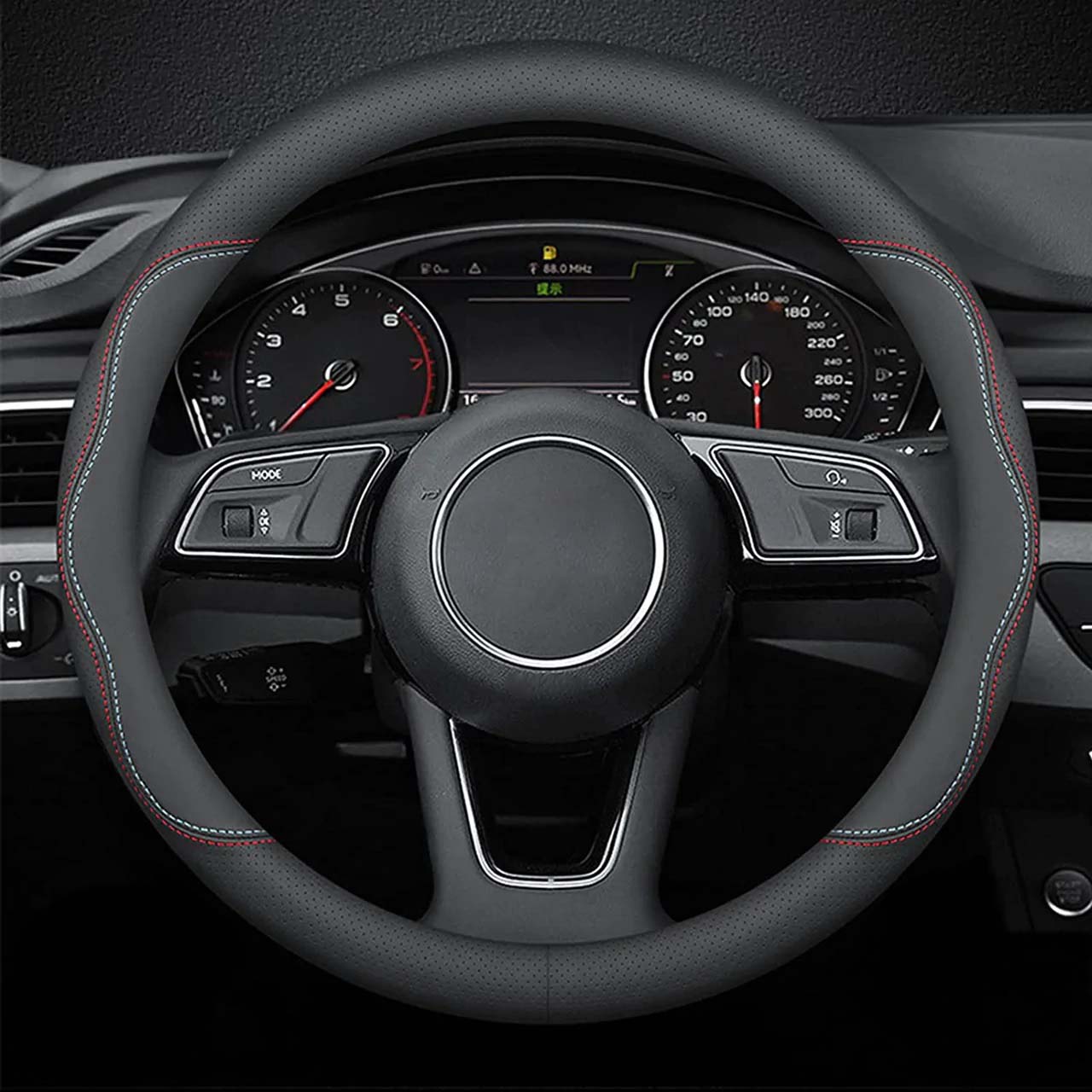 Car Steering Wheel Cover 2023 Update Version, Custom For Your Cars, Premium Leather Car Steering Wheel Cover with Logo, Car Accessories MT18991