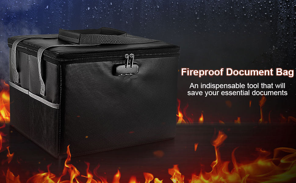 Portable Fireproof Document Organizer - Fireproof Hanging File Holder and Important File Storage Box - Delicate Leather