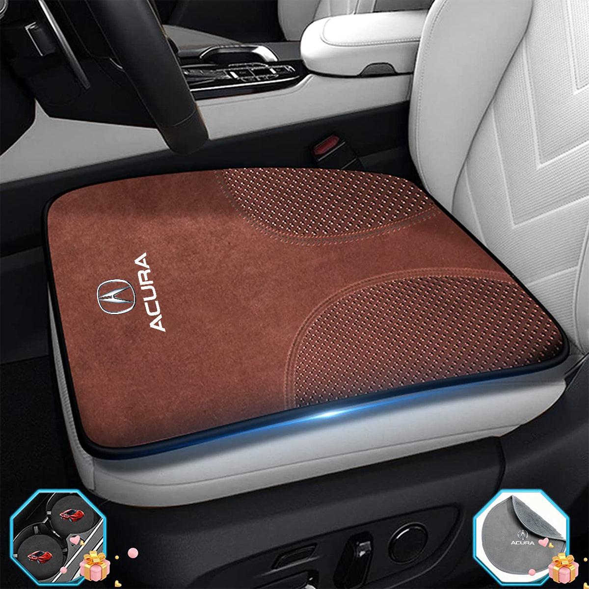 Custom Car Seat Cushion, Custom For Cars, Car Memory Foam Seat Cushion, Heightening Seat Cushion, Seat Cushion for Car and Office Chair - Delicate Leather