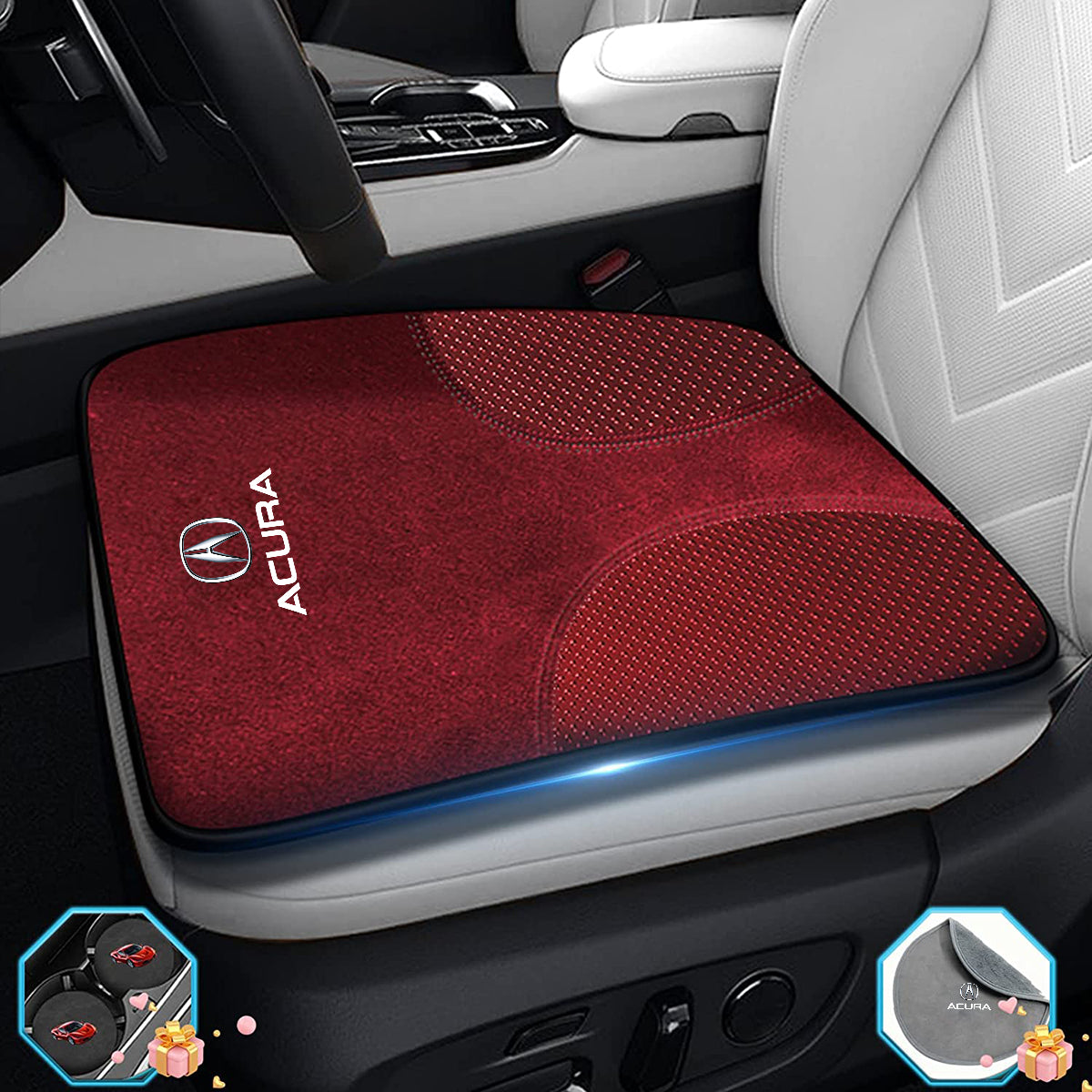 Custom Car Seat Cushion, Custom For Cars, Car Memory Foam Seat Cushion, Heightening Seat Cushion, Seat Cushion for Car and Office Chair - Delicate Leather