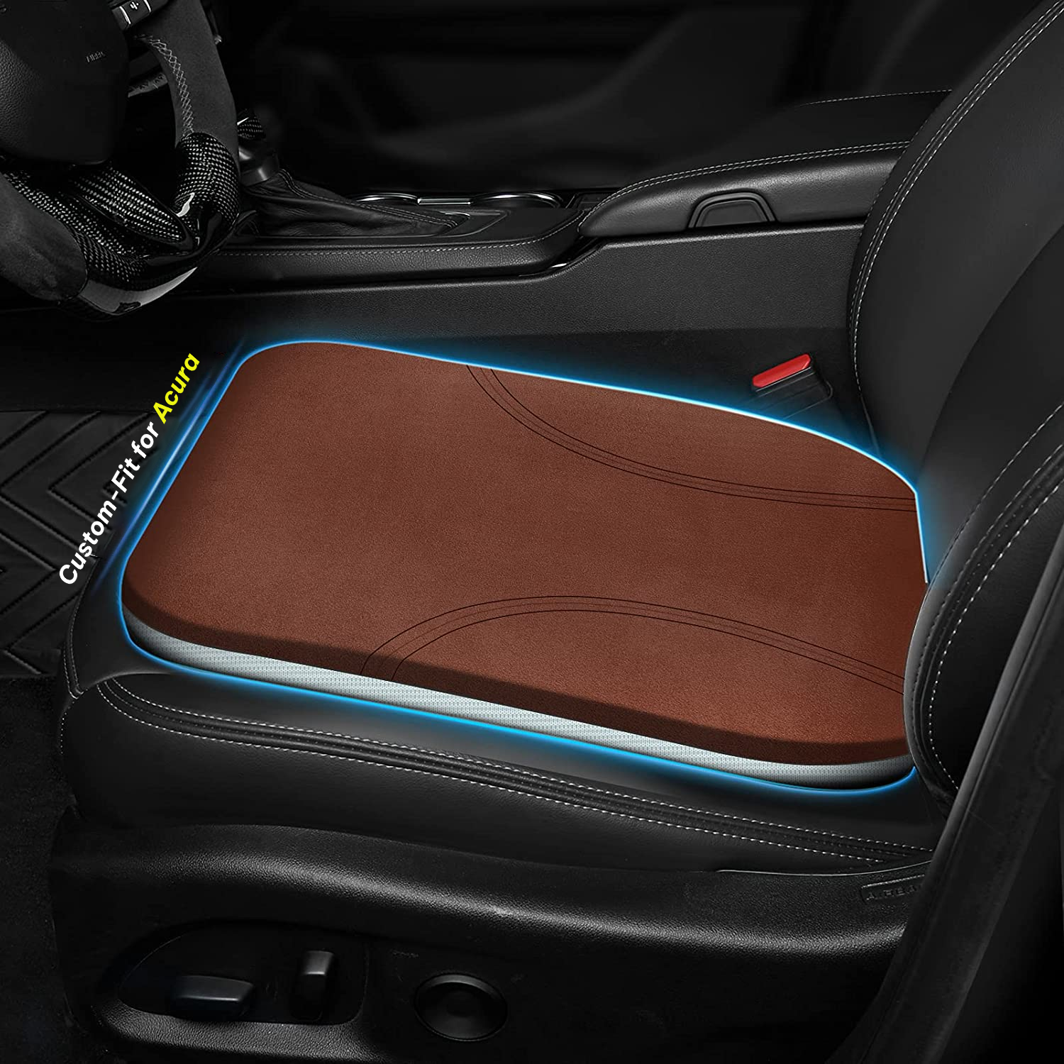 Delicate Leather Car Seat Cushion – Custom Fit for Acura, Memory Foam Height Booster for Car & Office - Delicate Leather