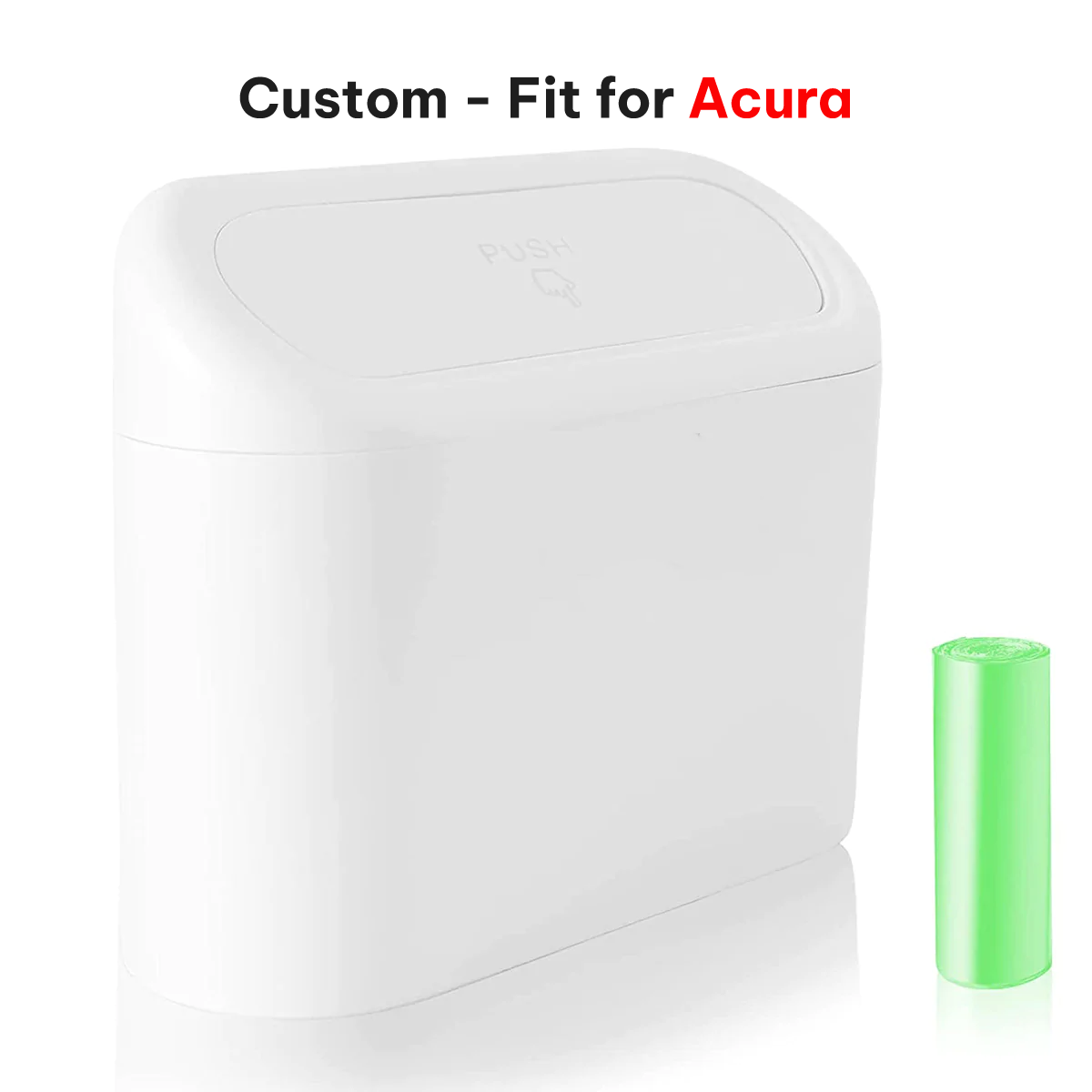 Delicate Leather Car Trash Can with Lid – Custom-Fit for Acura, Mini Waterproof Garbage Bin with Trash Bags, Cute Car Organizer for Storage & Waste - Delicate Leather