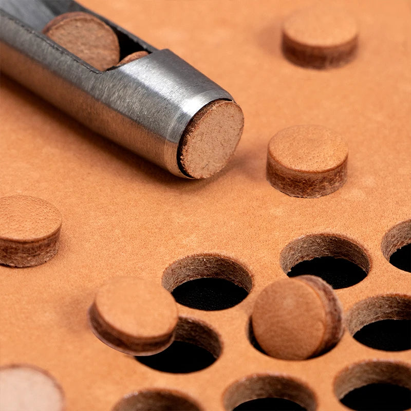 5-15 Pcs Kit Hollow Punch Set - Round Hole Punch Tool for Leather Craft, Fabric, Plastics, Gasket Belt - Delicate Leather